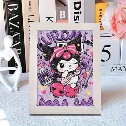SANRIO 1件套三丽鸥酷洛米DIY钻石画套装，酷洛米钻石艺术工艺套装，室内装饰桌面摆件，节日和生日儿童礼物