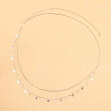 1Pc Delicate Gold Butterfly & Rhinestone Layered Belly Chain, Adjustable Body Jewelry For Dresses, Beach Trips, Festival Looks, And Daily Wear - Multicolor - View 3