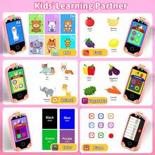 适合3-12岁儿童的益智智能手机玩具，双摄像头触摸屏，趣味学习游戏，捕捉珍贵瞬间，便携旅行玩具，生日和节日礼物 - 彩色 - 查看 5