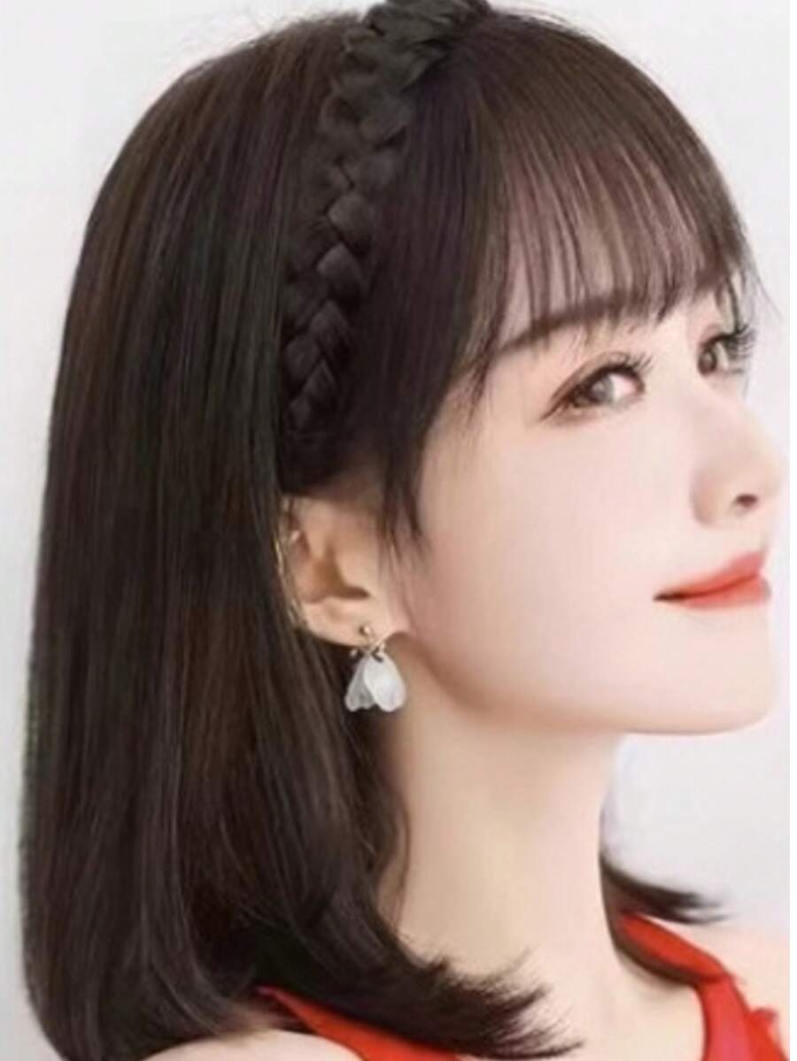 刘海假发片，仿刘海发箍，逼真刘海发夹，四季皆宜 - 彩色 - 查看 1