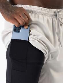 Logo Compression Shorts - Grey - View 4