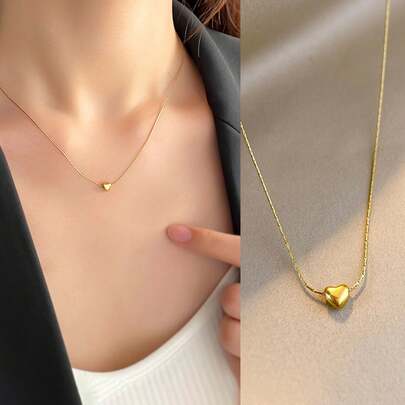 High Quality Heart Necklace, Upgraded Versatile Necklace, Elegant Decorative Necklace, Suitable For Daily Wear, Wedding Season Accessory, Great Gift For Girlfriends, Classmates And Friends