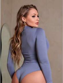 BODY HIGH NECK LONG SLEEVE CACHARREL SECOND SKIN - Grey - View 3