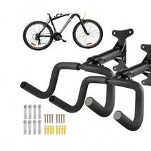 Wall Mounted Bike Rack, Space-Saving Bicycle Wall Mount Hanger For Garage Storage - 黑色 - 查看 5