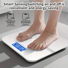 180kg Digital Bathroom Scale With LCD Display And Tempered Glass Platform, Electronic Body Weight Scale, White/Silver - Multicolor - View 5