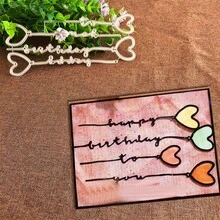 创意爱心气球模具，DIY剪贴簿相册和压花模板，贺卡制作工具，卡片纸切割工艺品，礼品卡制作模板模切。 - 銀色 - 查看 3