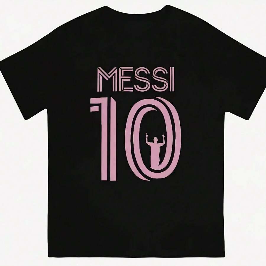 [1pc Messis Graphic Print T-Shirt] Messis 10 Graphic Print T-Shirt, 100% Cotton, Crew Neck, Slight Stretch, Regular Fit, Knit Fabric, 220g, Men And Women, All-Season Basic Tee - 款式7 - 查看 1