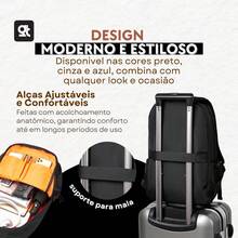 Men's Waterproof College Backpack For Notebook - Xám - Xem 8