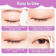 480pcs Crescent Shaped Double Eyelid Tapes, Invisible Mesh Lace Natural Breathable Double Eyelid Stickers, Eye Makeup Tools, Eye Beauty - Multicolor - View 8