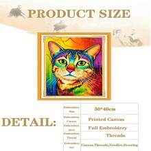 LaoJieYuan 2026新款可爱猫咪爱宠可爱猫咪家庭十字绣套件卡通彩色动物系列预印DIY刺绣套件爱好DIY套件工艺品刺绣套件十字绣套件钩针套件戳绣套件缝纫配件缝纫套件绣线工艺套件针线材料缝纫图案钩针工艺用品刺绣套件初学者缝纫图案 - 需要自己繡-不含框架 - 查看 9