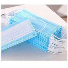 Cubrebocas AZUL Triple Capa Plisado con Ajuste Nasal Ajuste cómodo. - PAQUETE DE 50 PIEZAS - Ver 2