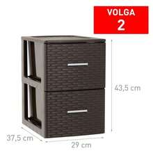 ZYLX SHOPPING - Cajonera Efecto Ratán 2 o 3 Cajones | Color Blanca, Marrón o Antracito | Organizador Estrecho Baño Dormitorio - Marrón - Ver 7