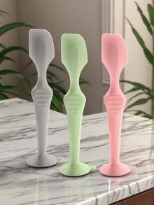 1/2/4pcs Baby Diaper Rash Cream Spatula, Soft Silicone Baby Diaper Rash Cream Brush With Suction Cup Base - Multicolor - View 1
