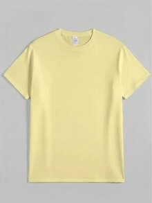 Shiny Clover Pattern Leopard Print "LUCKY" Letter Print + Small Size Short Sleeve Women's Top + Plus Size Short Sleeve Women's Top + Fashion Round Neck T-Shirt, Spring Summer Women's Top-Valentine Gift ST Patrick' S Day - 黃色 - 查看 3