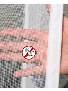 1 pieza Malla de pantalla de ventana blanca para el hogar, a prueba de mosquitos e insectos, mosquitera invisible desmontable y autoadhesiva - A - Ver 6