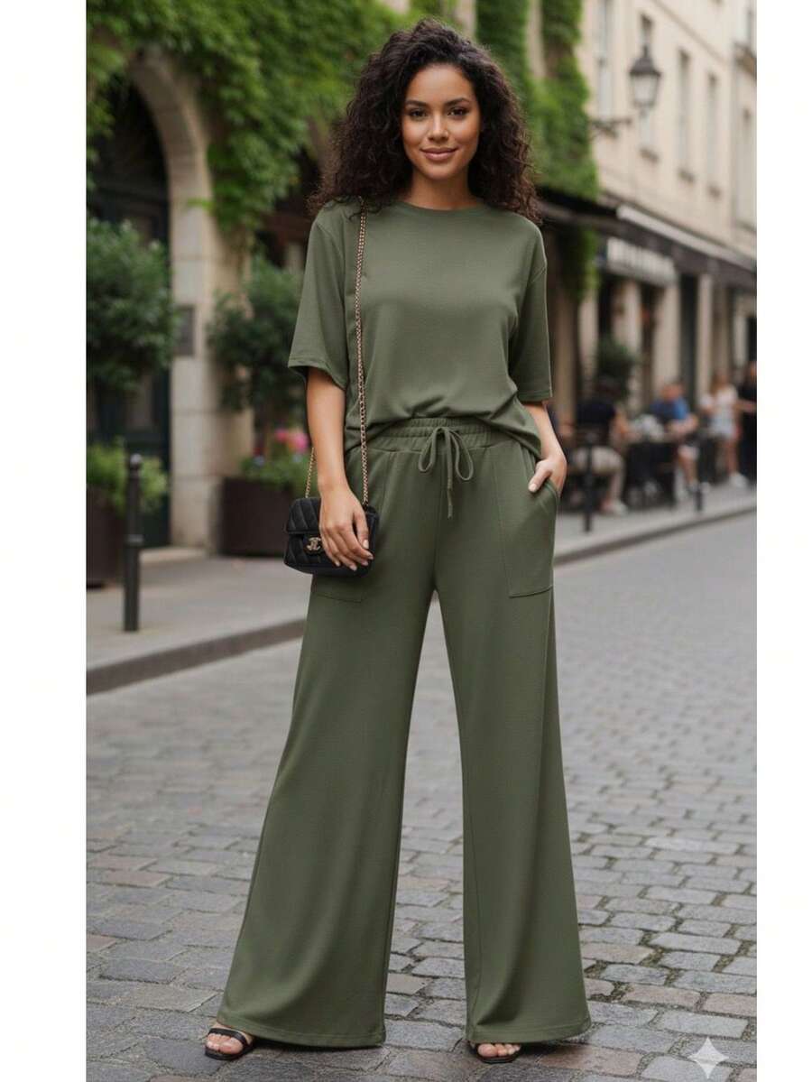 Casual Pocket Button Wedding - Army Green - View 1