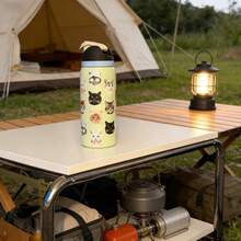 24Oz/32Oz Stainless Steel Water Bottle - Insulated, Sweatproof, Straw Lid, For Sports, Hiking & Everyday Adventure, Keeps Drinks Ice-Cold & Hot For 24Hour, Perfect For Game Day & Outdoor - 貓 - 查看 4