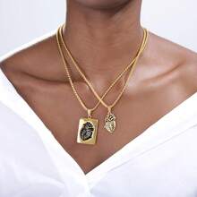 1pc 2026 Trending Heart-Shaped Beaded Necklace, Rockstar Style Pendant, Perfect Couple Gift, Holiday/Birthday Present, Unique Gift - Multicolor - View 8