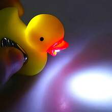 Patito Toques Llavero Con Linterna Juguete de Broma Color Amarillo Luz Fría - Amarillo - Ver 5