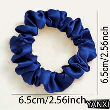 1/16/32/50/100pcs Blue Satin Scrunchies, Silky Versatile Elegant Cute Hair Ties Suitable For Women, Multi-Color Mix, Korean Fashion Hair Accessories - Multicolor - View 4