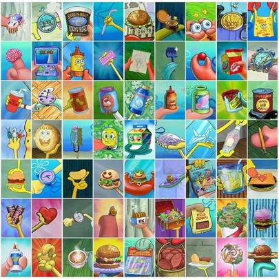  72pcs Assorted SpongeBob Close-Up Creative & Fun Stickers For Scrapbooking, Phone Case, Water Bottle DIY Decoration