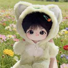 1件20厘米嘟嘟喵毛绒娃娃服装，可爱嘟嘟连帽连体衣娃娃可替换服装，送给朋友的最佳礼物，生日礼物 - 彩色 - 查看 4