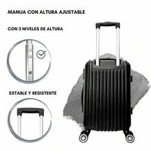 Maleta De Mano Para 10 Kg Ligera Rigida Impermeable - Negro - Ver 4