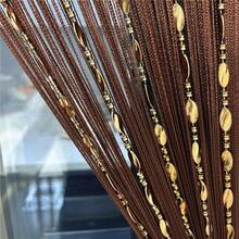 100cmX200cm Decorative Door String Curtain Beads Wall Panel Fringe Window Room Divider Blind Wedding Coffee House Restaurant Parts Door Divider Beads Tassel Screen Decoration Coffee25 - 咖啡 - 查看 9