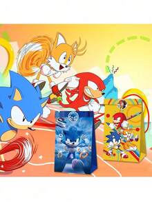 asmodee 12PCS/24PCS Anime Periphery Party Candy Bag Kraft Paper Bag Games Anime Figure Hedgehog Image Party Packaging Bag Festival Gift Bag - Multicolor - View 10