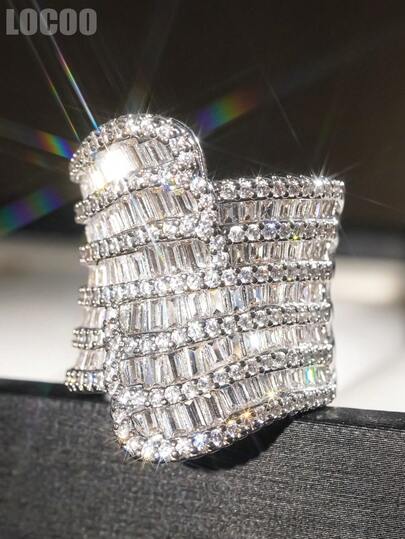 1 PC Luxury Cubic Zirconia Ring For Women For Wedding Engagement Anniversary Party Jewelry Valentine's Day Gift