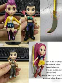 Set de 6 cajas ciegas con figuras de dibujos animados de las integrantes del grupo femenino de K-pop "Devil Girls" (Mila, Rumi), juguetes y decoraciones de moda, regalo ideal para fans jóvenes de K-pop y coleccionistas - Multicolor - Ver 9