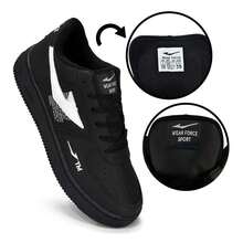 Urban Wear Unisex Comfort Sneakers - Limited Time Offer. Sporty, Casual, Lace-Up. Footwear. Outdoor, Gym And Fitness, Home, Party, School, Office, Vacation. - 黑與白 - 查看 2