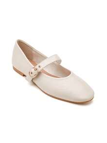 Ballerine Fantaisie à Bride Réglable Avec Boucle – Bout Rond – Style Classique And Confortable - Beige 9798 - View 2