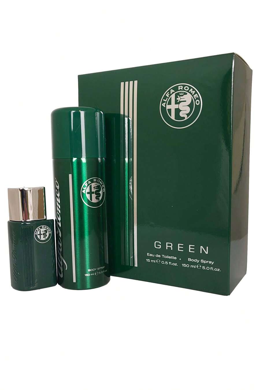 Alfa Romeo Green For Men Eau De Toilette Spray 15ml And Body Spray 150ml Mens Fragrance Gift Set - Multi Scents - View 1