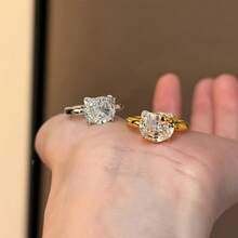[2 Colors Available]Cute  Ring, Simple And Exquisite, With A High-End Feel, Unique Design, Stylish And Fun, Suitable For Women's Daily Wear - Golden  Ring - View 5