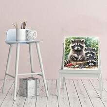 Diy Raccoon Family 5d Diamond Painting Kit For Adults Beginners Round Drill Gem Art Home Decor 13 7x13 7 Inch - CK 64 1 - View 2