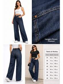 Women Jeans - Azul lavado oscuro - Ver 4