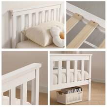 3ft Single Wooden Bed Frame In White - White - View 5