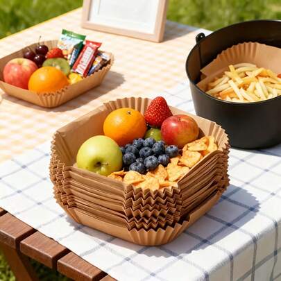 100 piezas de láminas de papel pergamino cuadradas para freidora de aire, tapetes de freidora de aire no adherentes de un solo uso, resistentes al calor, aptos para freidora de aire, horno, microondas, 8 pulgadas, bandejas para hornear, accesorios de hornear, utensilios de cocina, artículos de cocina, esenciales para principiantes y días festivos