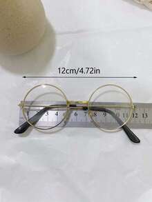 3 Pairs Retro Round Metal Children's Glasses, Suitable For Boys And Girls (Paper Glasses Case Included) - Multicolor - View 3