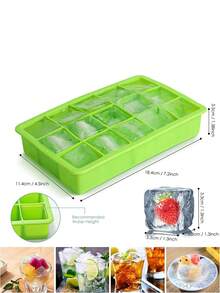 15-Cavity Ice Cube Tray, Multipurpose Home Chocolate Mold With Removable Lid, Stackable Ice Cube Trays For Freezing Cocktails, Whiskey And Kitchen Use - Multicolor - View 3