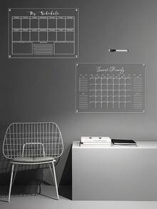 一套月度及周计划亚克力白板，壁挂式亚克力板，带固定孔 - 多色 - 查看 1