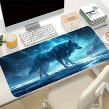 Extra-Large Electric Wolf Light-Up Mouse Pad With Non-Slip Rubber Base - Glowing Wolf Design, USB-Powered Lighting, Compatible With PC And Laptops - A - View 8