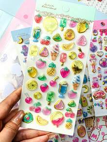 3D Embossed Stickers, Shake Shake DIY Cartoon Stickers, Decorative Stickers, Decorative Sticker Gifts, Home Room Decor, Party Decor, Birthday Gifts, Various Holiday Gifts, Fashion, Fashion Items, DIY, Suitable Gifts For Friends Or Partners, Graduation Ceremony - School Opening Ceremony, School Opening Gifts - Graduation Gifts, Valentine's Day Gifts, Decorative Stickers, Back To School Essentials, Party Favors, School Supplies - Multicolor - View 16