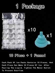 1/5 Pack Home Use Ice Bag Ice Cube Self-Sealing Ice Bag Ice Tray Mold With Funnel - Clear - View 12