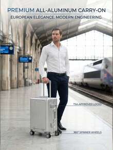 20 吋前開式多功能登機箱 硬殼抗摔商務旅行箱 殼堅固抗外力 便利高效隨時用 光滑安靜易移動 新年情人節母親節送禮首選 - 29銀色 - 查看 3