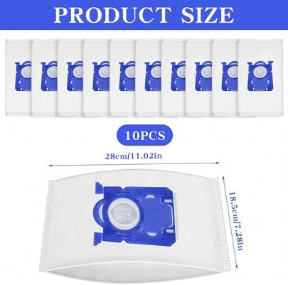 S-Bag Vacuum Cleaner Bags Compatible With FC8021/03, GR201SM, E201S | Multilayer Filter | Classic Long Performance Vacuum Cleaner Bags (Pack Of 10)