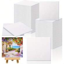 20片4x4英寸迷你白色画布，适用于水彩、丙烯和油画创作，便携式绘画表面，适合艺术家、家庭和工作室使用。 - 多色 - 查看 6