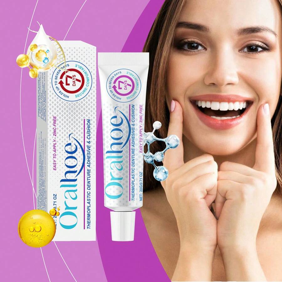 40克/2支装热塑性假牙粘合剂，牙科护理工具，提升舒适度，温和无刺激，不含酒精 - 彩色 - 查看 1