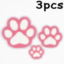 WENSIDUO 3pcs Cute Paw Print Patches,Kawaii Animal Paw Patches, Mix Cute Dog Paw Cat Paw, No-Sew Adhesive Embroidered Patches For Clothes, Accessories,Patches For Backpacks, Jeans, Pet Lover Gifts,There Are Three Styles: Large, Medium And Small - Cat Paw - View 13